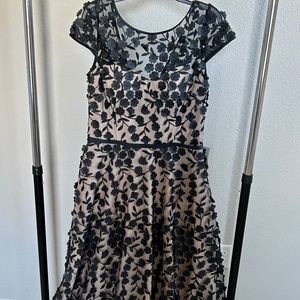 Xscape Floral Embroidered Tulle Gown